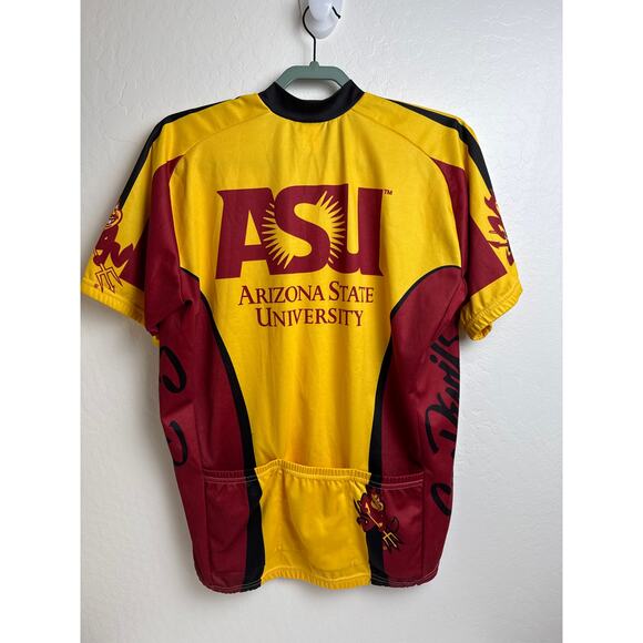 ARIZONA STATE UNIVERSITY CYCLING JERSEY YELLOW SIZE 42/XL POLY - Picture 2 of 7